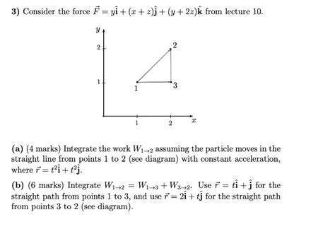 Solved 3 Consider The Force F Yi X Z J Y 2z K From