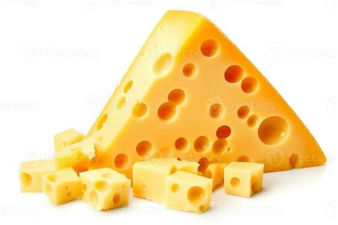 cheese triangle isolated  white backgroundgenerative ai