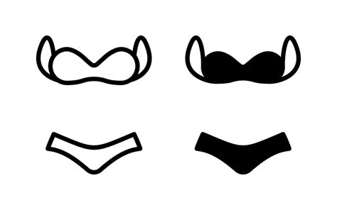 Swimsuit Icon Swimwear Symbol Bikini Illustration Woman Underwear Sign Bra And Pants Set