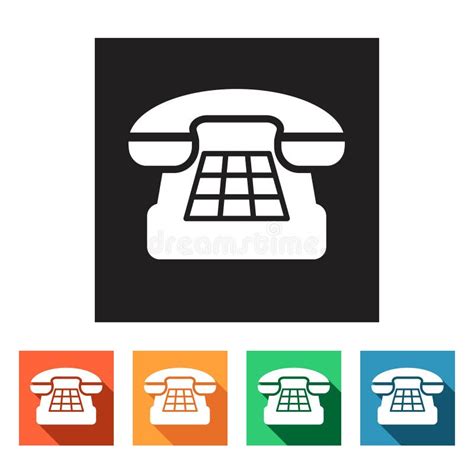 Set Of Flat Icons Phone Telephone Communication Stock Illustration