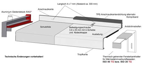 WDVS Wärmedämmverbundsystem Aluminium Fensterbanksystem