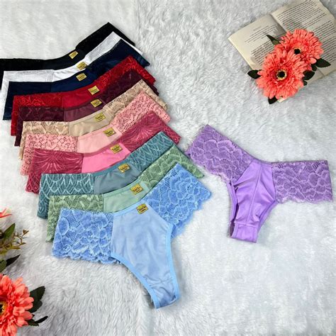 Kit Calcinha Fio Duplo Pala Dupla Conforto Tanga Em Renda Lingerie Ref Shopee Brasil