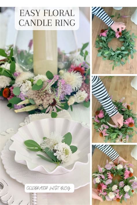 How To Make Floral Candle Rings Using Fresh Flowers Celebrated Nest