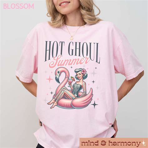 Summerween Hot Ghoul Summer Vibes Comfort Color Shirt Funny Monster Beach Party Tee Spooky