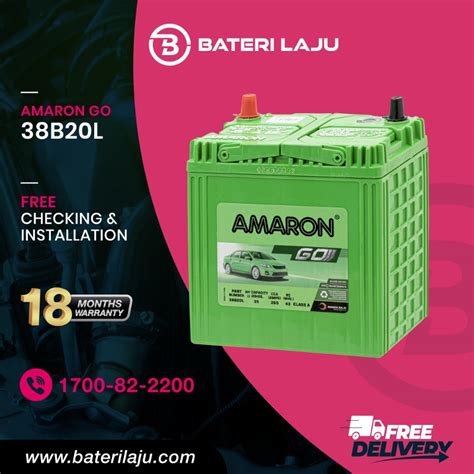 38B20L Amaron Go Car Battery Perodua Kancil Axia Bezza Myvi Alza