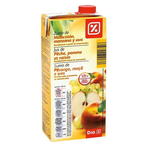 Dia Zumo Melocot N Manzana Uva Envase Lt