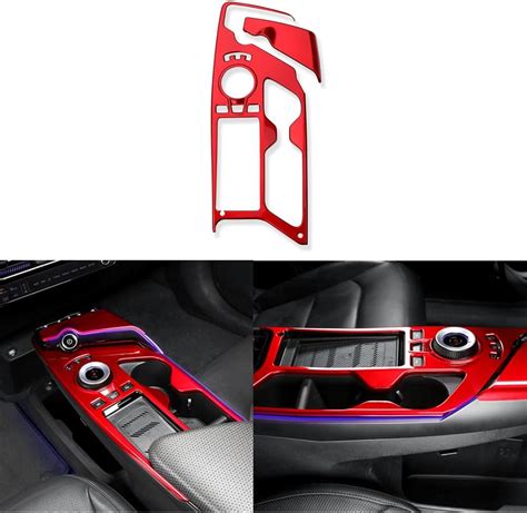 Juiveel Red Abs Gear Shift Panel Cove Interior Trimcar Console Gear Shift Lever