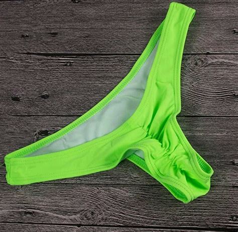Damen Badehose Brasilianische Style Bikini String Badeanzug Neon Gr N