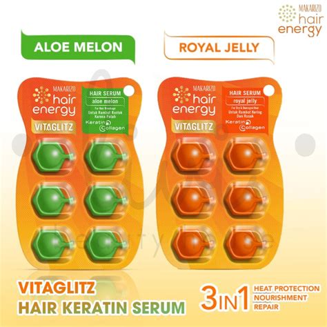 Jual MAKARIZO HAIR ENERGY VITAGLITZ HAIR SERUM 6X1ML Kapsul Shopee