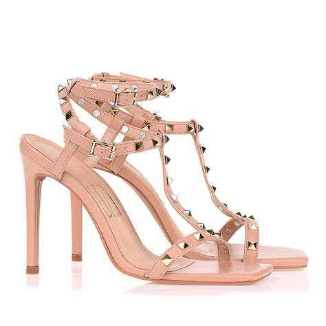 UZA Shoes Sandália Salto Alto New Couro Nude Coleção Primavera Verão