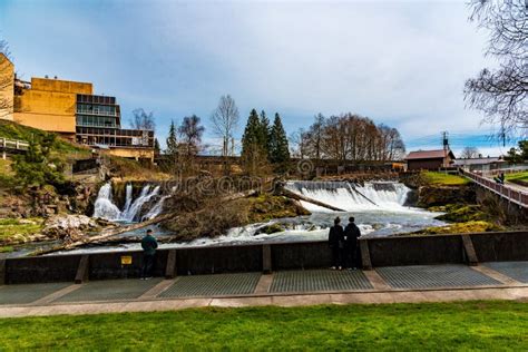 Tumwater Falls On A Cloudy Afternoon In Tumwater Washington. Editorial ...