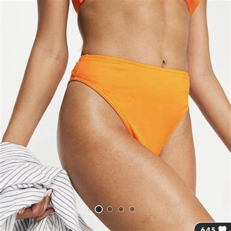 Asos Collusion High Leg Orange Bikini Bottom Depop