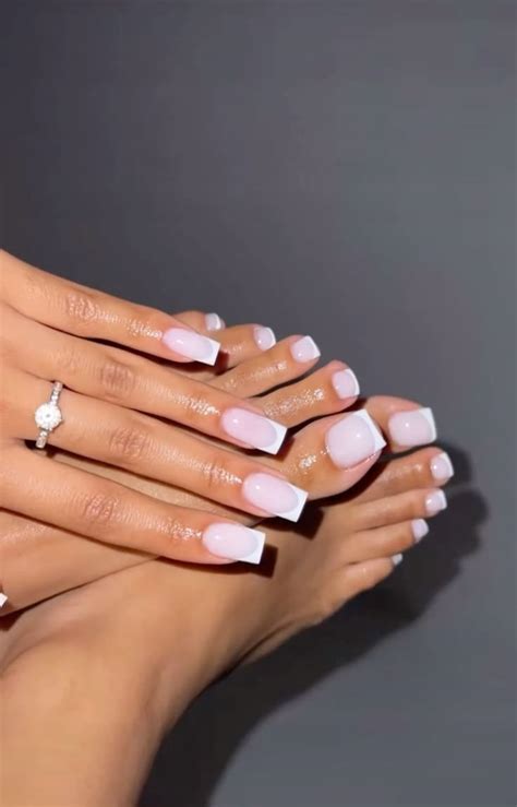 Runrayay French Tips Press On Nails With Designs Nude White Acrylic Nails Press On Stick On