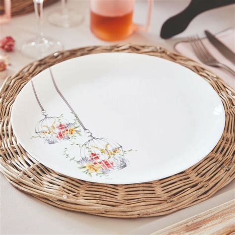 Luminarc Flore Pc Opal Glass Flower Dinner Set Dinnerware Tableware