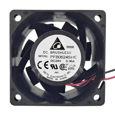 Delta PFB0624SHE DC 24V 0 36A 2 Wires Axial Cooling Fan FanDevice