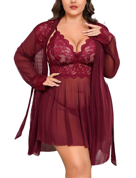 Avidlove Plus Size Lingerie Sexy Lingerie Set Women S Exotic Nightgowns Lace Chemise Lingerie