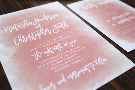 Soft Peach Wedding Invitation Card Design — Wedding Invitations Calgary Canmore And Banff