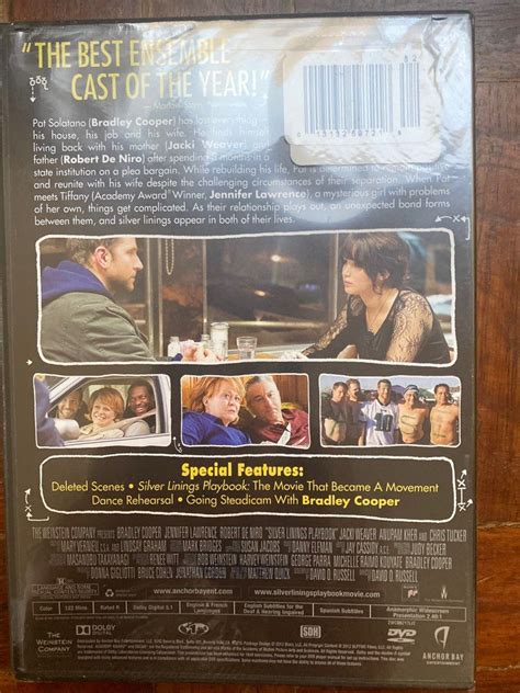 Silver Linings Playbook Dvd Jennifer Lawrence Bradley Cooper