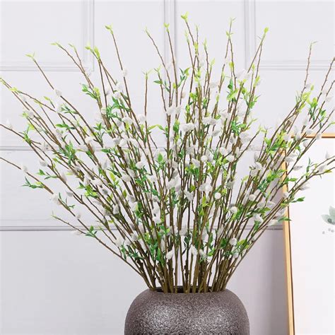 Amazon DULRLLY Pcs Artificial Pussy Willow Branches For Tall Vase Inch Long Faux