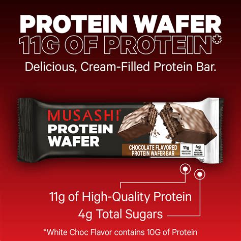 Protein Wafer Bar 14oz Box Of 12 Bars Musashi Us