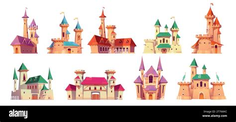 Fairytale Medieval Royal Castle Or Fantasy Princess Palace Cartoon