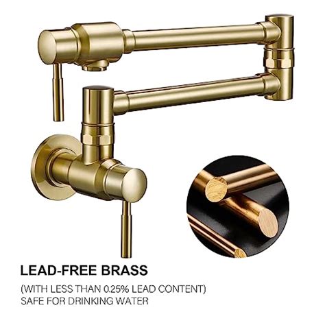 BAGNOLUX Traditional Wall Mounted Single Hole Pot Filler Faucet Gold