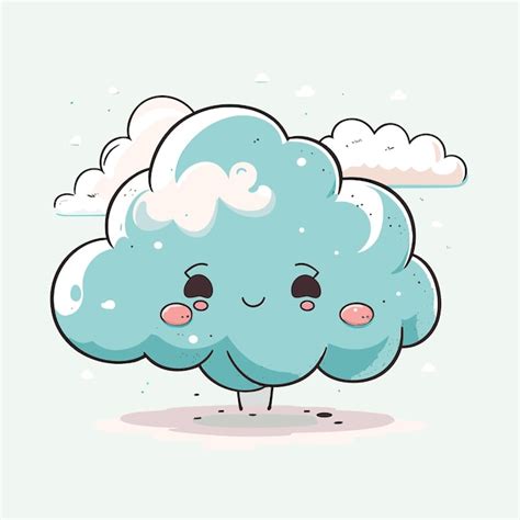 Style De Dessin Animé De Nuage Mignon De Vecteur Vecteur Premium