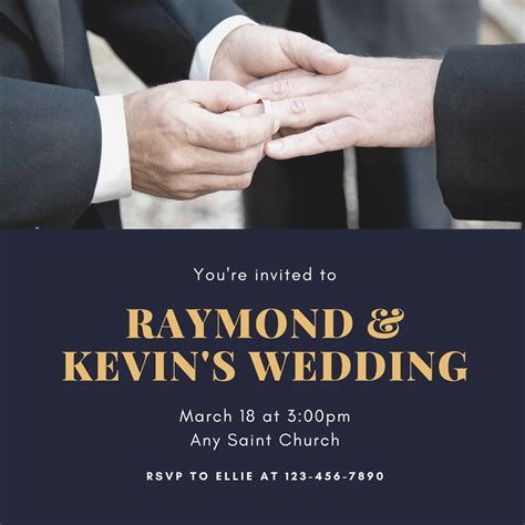 Free Custom Printable Same Sex Wedding Invitation Templates Canva