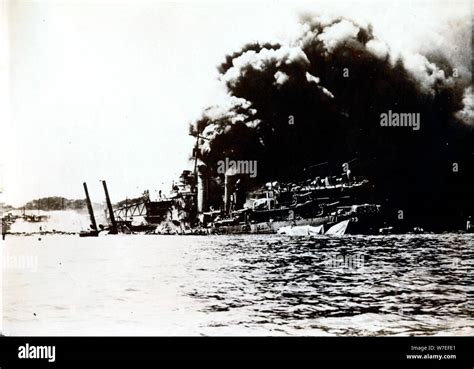 Uss Shaw Attack On Pearl Harbor December 7th 1941 Artist Unknown