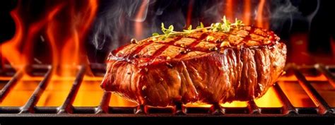 Premium Photo Beef Steak On The Fire Of A Hot Grill Barbecue Party Banner Made With Generative Ai