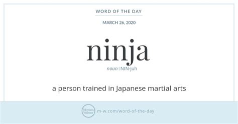 Word Of The Day Ninja Merriam Webster