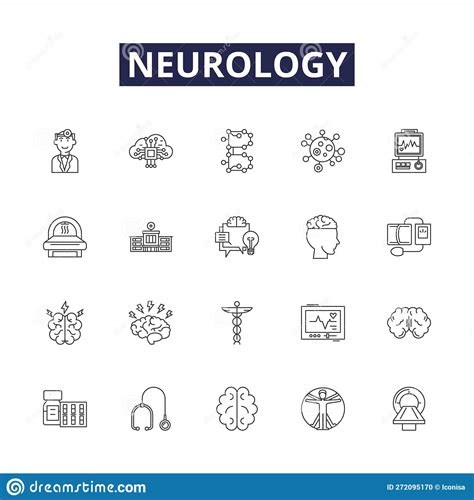 Neurology Line Vector Icons And Signs Synapses Neurotransmitters