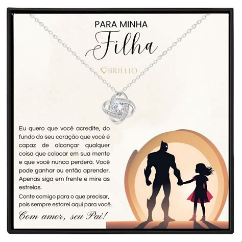 Presente De Filha Para Pai - Presente Para Filha Do Seu Pai Heroi Colar Com Mensagem - BRILLIO