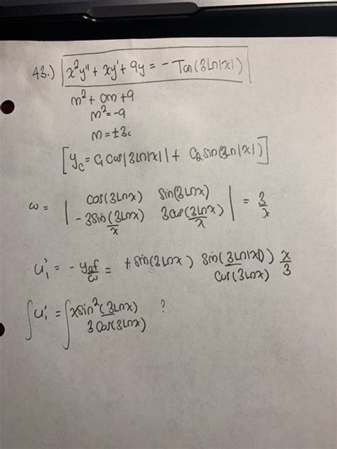 Solved Solve The Non Homogenous Cauchy Euler Differential