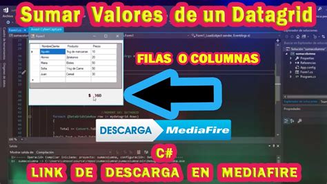 Sumar Valores De Un Datagridview En C 2021 Link Descargar YouTube