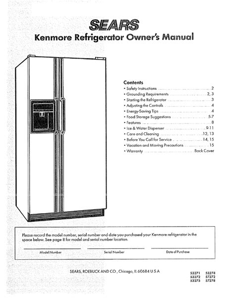 Kenmore Upright Freezer Service Manual