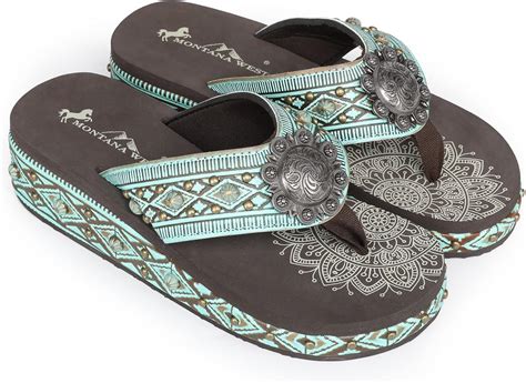 Amazon Montana West Rhinestone Flip Flops For Women Wedge Sandals