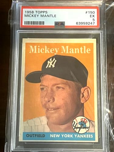 Topps Mickey Mantle New York Yankees Hof Psa Beauty Ebay