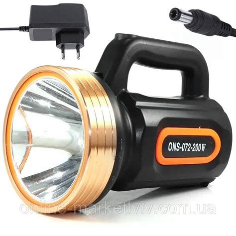 Купить Фонарь ручной аккумуляторный 200 Вт, ONS-072 / Кемпинговый ...