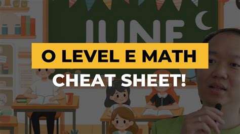 O Level E Math Cheat Sheet Ace Scorers