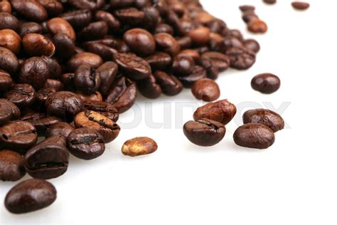 Coffee Beans Isolated On White Stock Image Colourbox