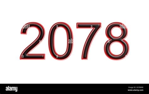 red 2078 number 3d effect white background Stock Photo - Alamy