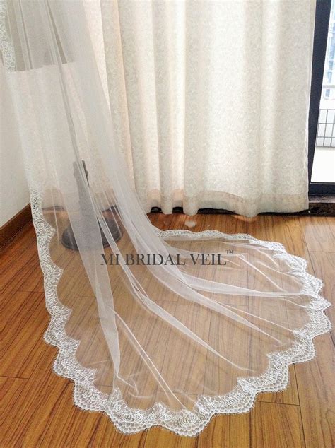 Cathedral Wedding Veil, Chantilly Lace Wedding Veil, Eyelash Chantilly