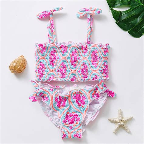 Y Teenager Girl Bikini Set Cute Flower Girls S Vicedeal