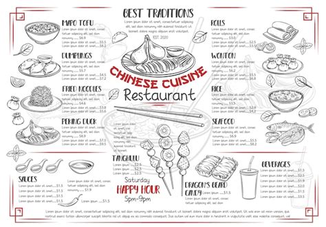 Premium Vector Menu Chinese Cuisine Restaurant