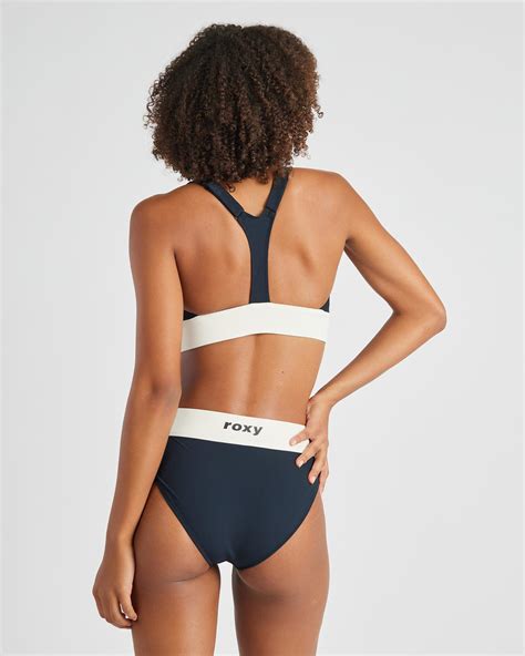 Shop Roxy Roxy Active Colourblock Bralette Bikini Top In Anthracite Fast Shipping Easy