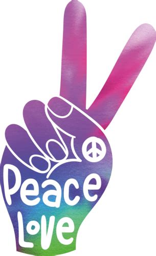 Sticker Peace And Love Doigt Tie Dye Refd18325 Mpa Déco