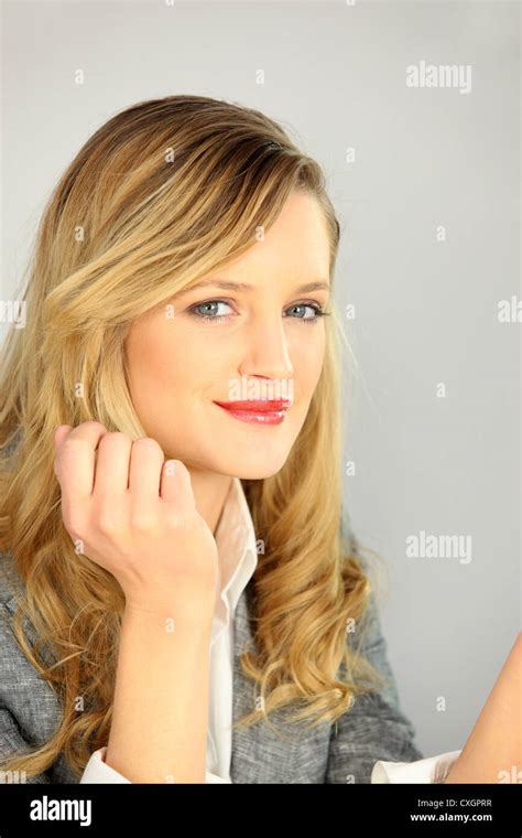 Portrait Of Blonde Woman Stock Photo Alamy