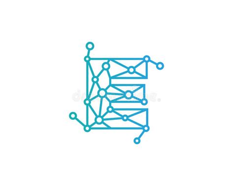 letter  connect dot network icon logo design element stock vector