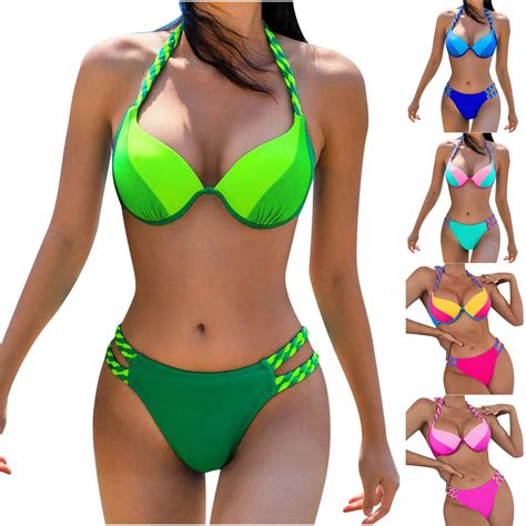 Elainilye Fashion Swimwear For Women Sexy Bikini Two Piece Swimsuit Print Swimwear Beachwear